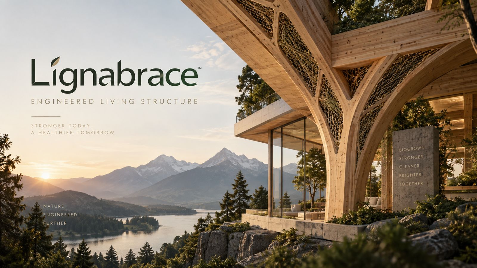 Concept rendering of a Lignabrace grown-timber structure
